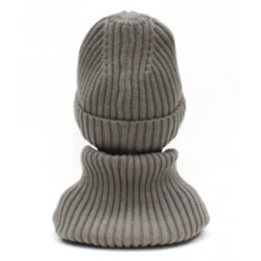 Шапка вязаная унисекс, размер 56-58, серо-бежевый Шапка вязаная унисекс, размер 56-58, серо-бежевый