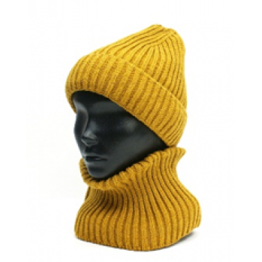 Шапка вязаная унисекс, размер 56-58, горчица Шапка вязаная унисекс, размер 56-58, горчица