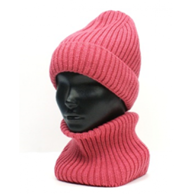 Шапка вязаная унисекс, размер 56-58, герань Шапка вязаная унисекс, размер 56-58, герань