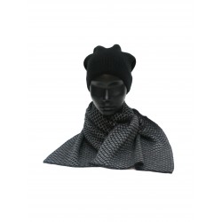 Шарф вязанный, черный маренго