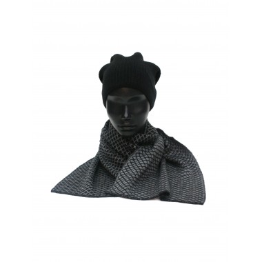 Шарф вязанный, черный маренго Шарф вязанный, черный маренго