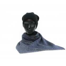 Шарф вязанный, синий-маренго