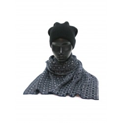 Шарф вязанный, маренго-темно-синий